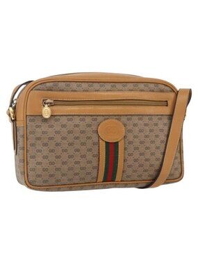 Authentic GUCCI Micro GG Supreme Web Sherry Line Bag PVC Beige 001 23 0942